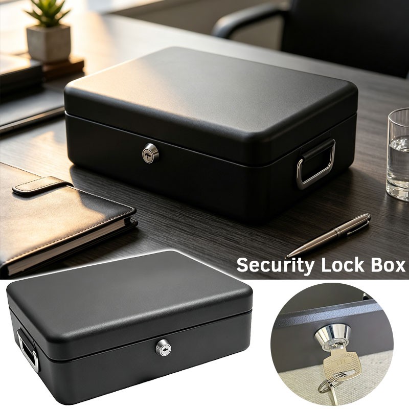 Home Security Key Box - Security Lock Box Fireproof Large Sturdy