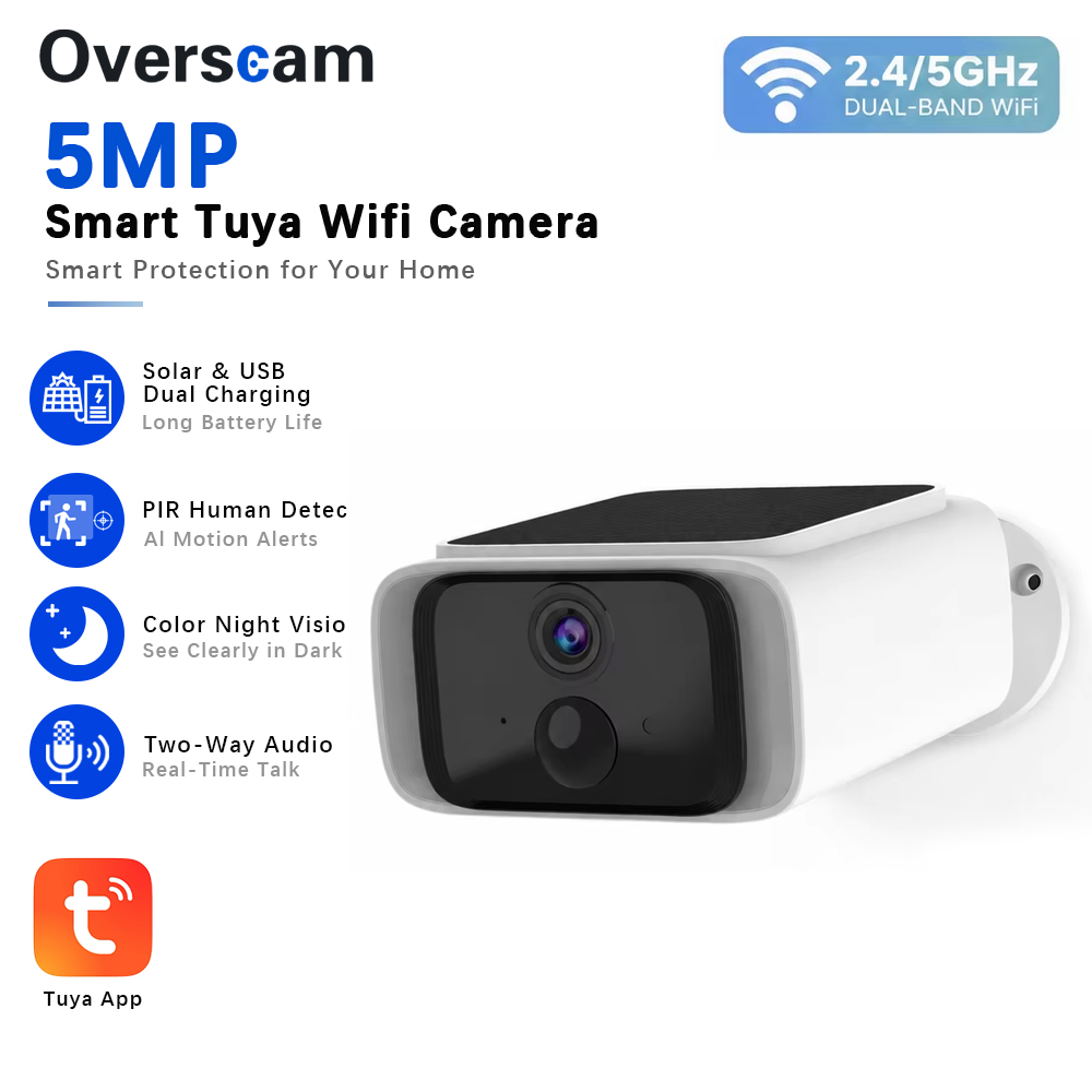 Home Security Services - Tuya 5MP Solar Security Camera Wireless