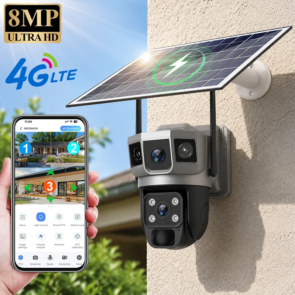 V380 4K 3 Screens 4G Camera So - Home Security Services review and price