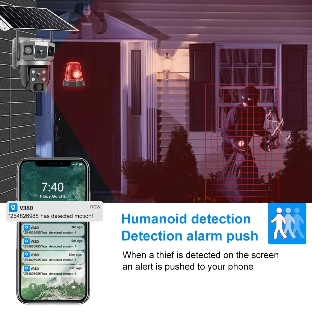 V380 4K 3 Screens 4G Camera So - Home Security Services review and price