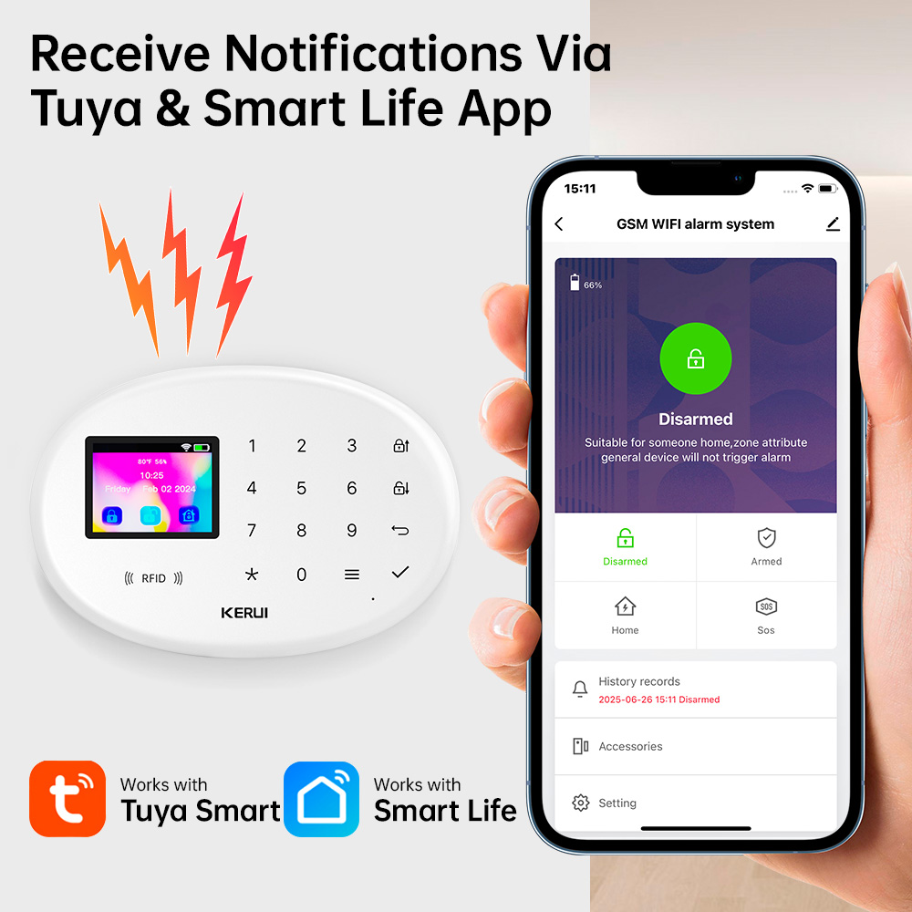 KERUI Tuya Wireless Home Alarm - Home Security No Wifi review and price